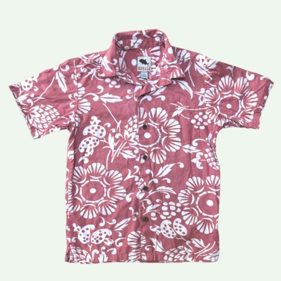Kahala Boy's Authentic Hawaiian Button down shirt Size L (10-12) - Picture 1 of 3